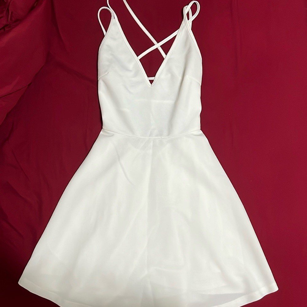 White open back dress